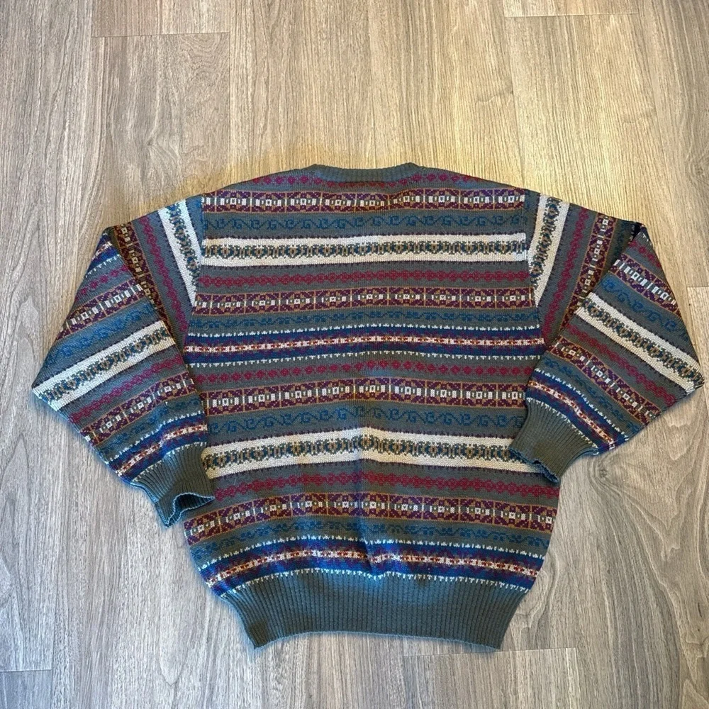 J. McLaughlin Men's Multicolor fair aisle Patterned Sweater LARGE